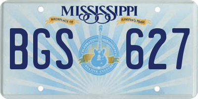 MS license plate BGS627