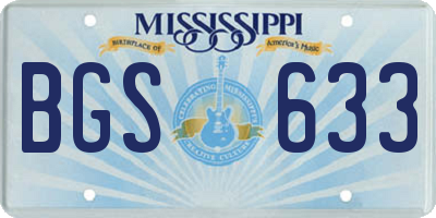 MS license plate BGS633
