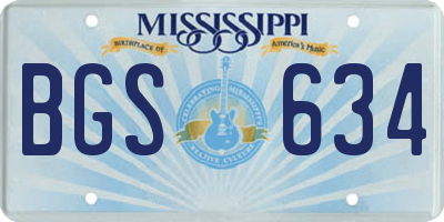 MS license plate BGS634
