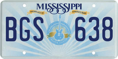 MS license plate BGS638