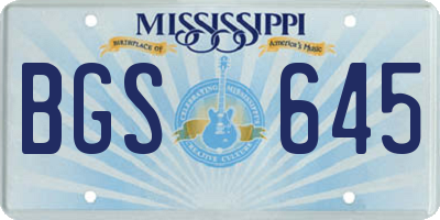 MS license plate BGS645