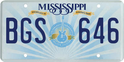 MS license plate BGS646