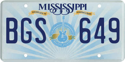 MS license plate BGS649