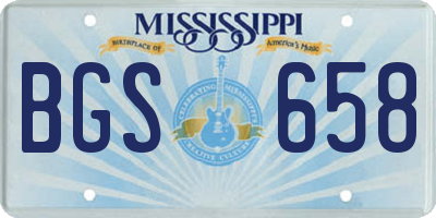 MS license plate BGS658