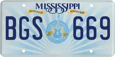 MS license plate BGS669
