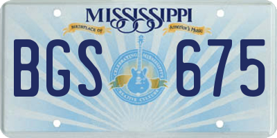 MS license plate BGS675