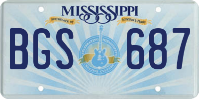 MS license plate BGS687