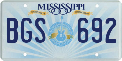 MS license plate BGS692