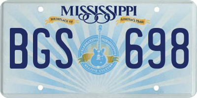 MS license plate BGS698