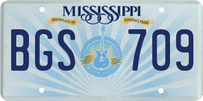 MS license plate BGS709