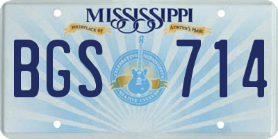 MS license plate BGS714