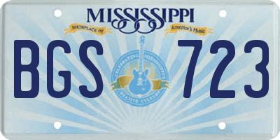 MS license plate BGS723