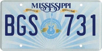 MS license plate BGS731
