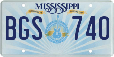 MS license plate BGS740