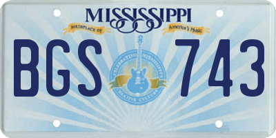 MS license plate BGS743