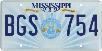 MS license plate BGS754