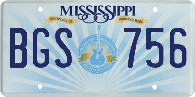 MS license plate BGS756