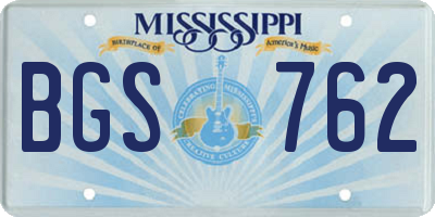 MS license plate BGS762