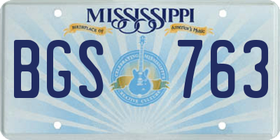 MS license plate BGS763