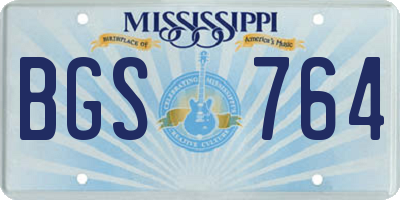 MS license plate BGS764