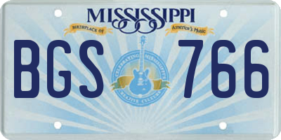 MS license plate BGS766
