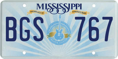 MS license plate BGS767