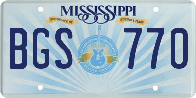 MS license plate BGS770