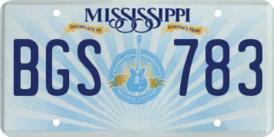 MS license plate BGS783