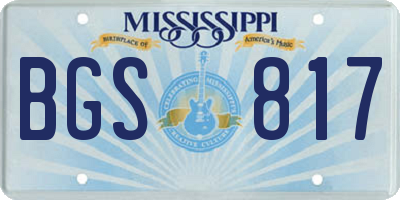 MS license plate BGS817