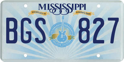 MS license plate BGS827