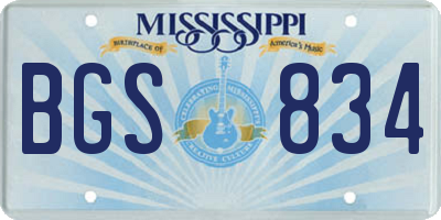 MS license plate BGS834