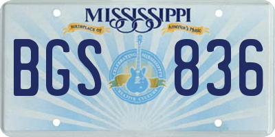 MS license plate BGS836