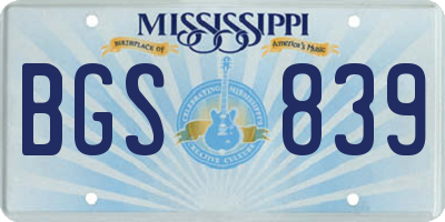 MS license plate BGS839