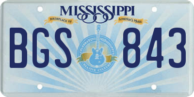 MS license plate BGS843