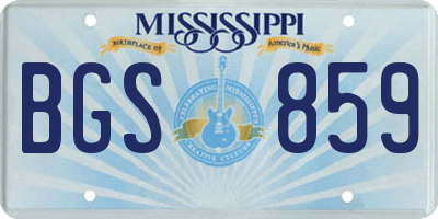 MS license plate BGS859
