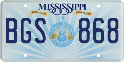 MS license plate BGS868