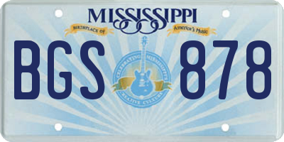 MS license plate BGS878