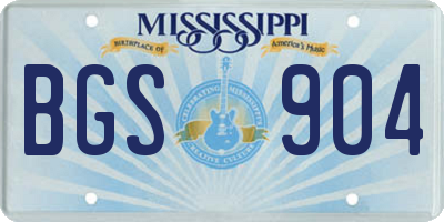 MS license plate BGS904