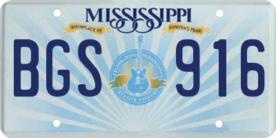MS license plate BGS916