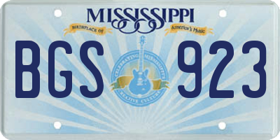 MS license plate BGS923