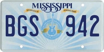 MS license plate BGS942
