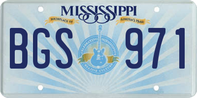 MS license plate BGS971