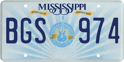 MS license plate BGS974