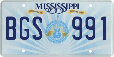 MS license plate BGS991