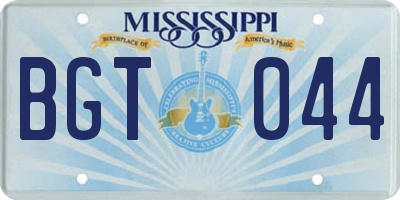 MS license plate BGT044