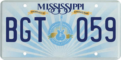 MS license plate BGT059