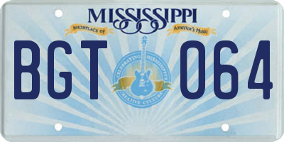MS license plate BGT064