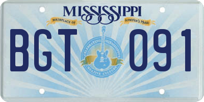 MS license plate BGT091