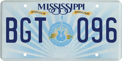 MS license plate BGT096