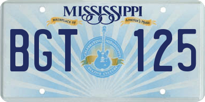 MS license plate BGT125